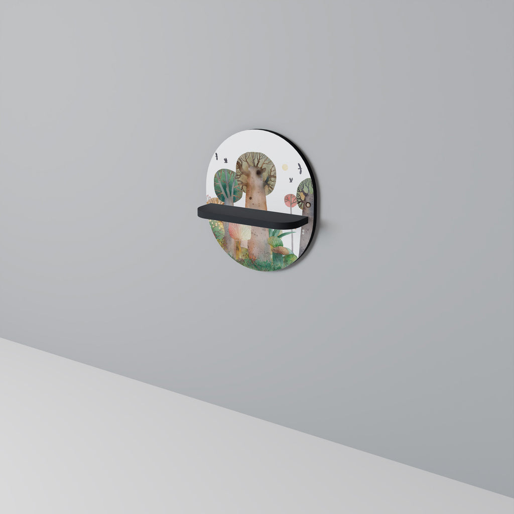 FLIGHT OVER Prateleira Oval Decorativa em Acabamento Preto