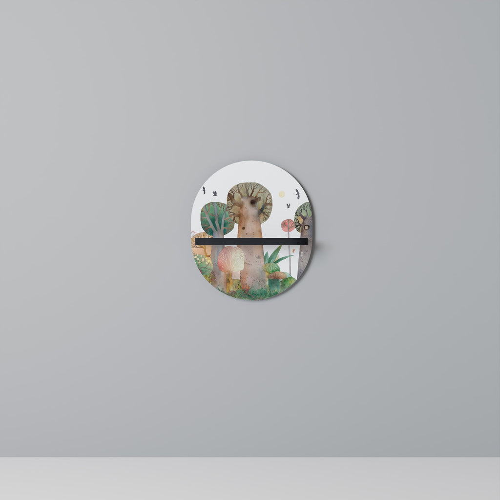 FLIGHT OVER Prateleira Oval Decorativa em Acabamento Preto