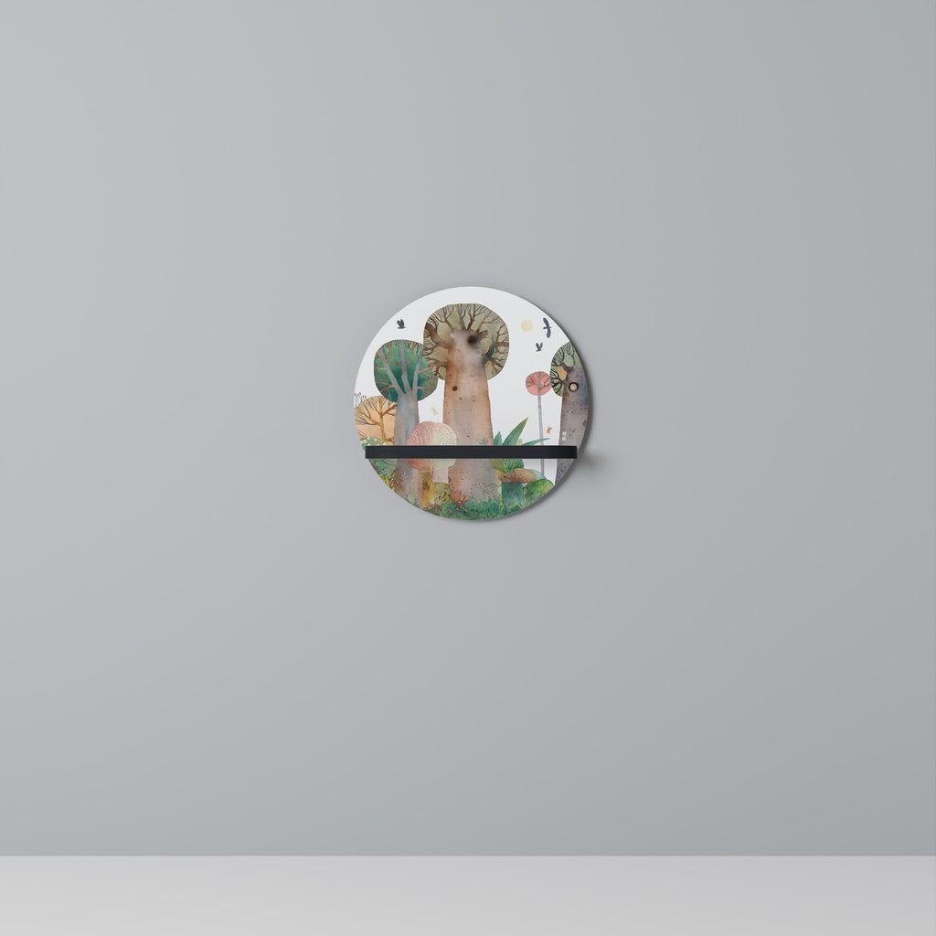 FLIGHT OVER Prateleira Redonda Decorativa em Acabamento Preto