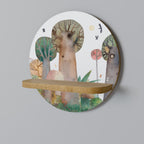 FLIGHT OVER Prateleira Redonda Decorativa em Efeito Carvalho