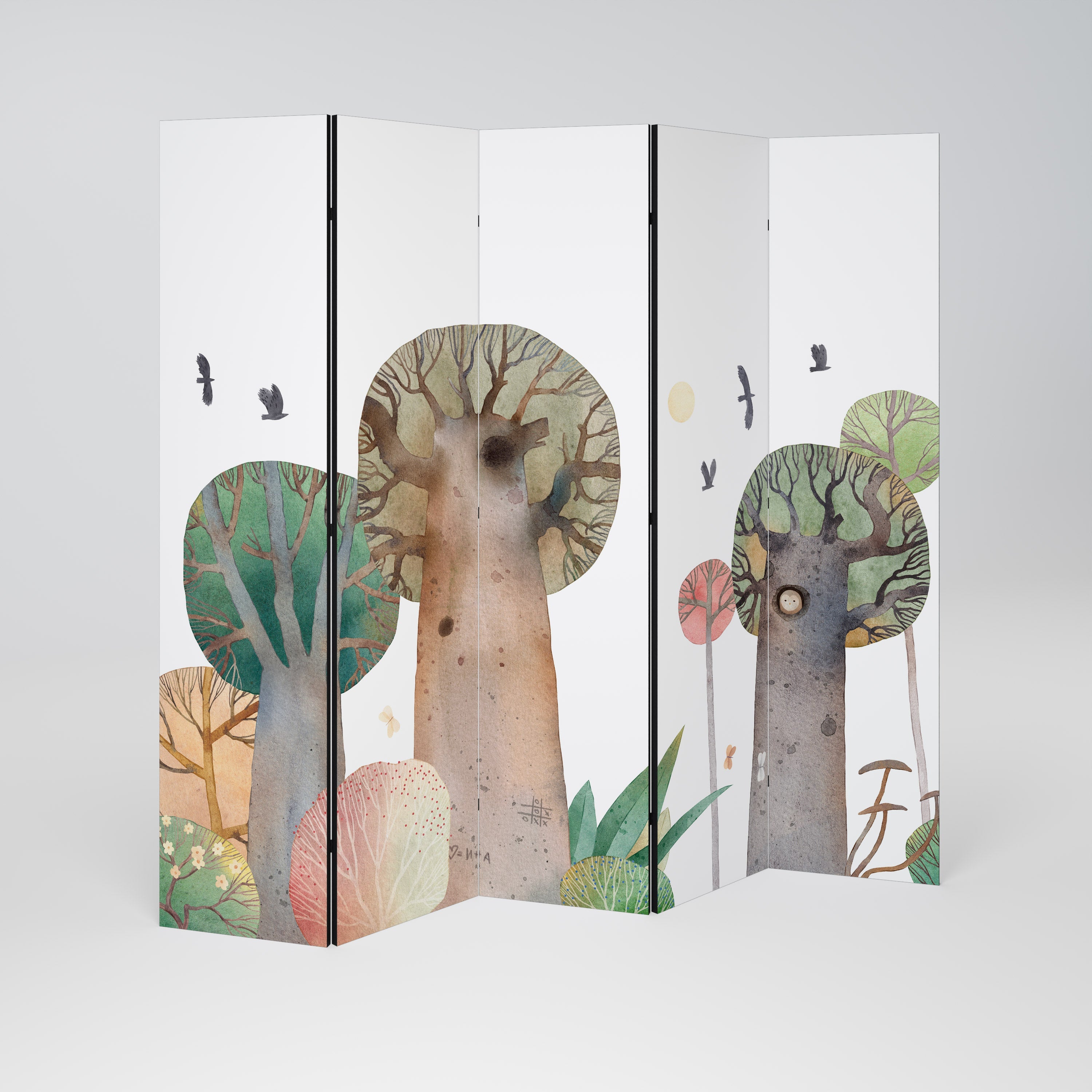 FLIGHT OVER Decorative 5-Panel Room Divider