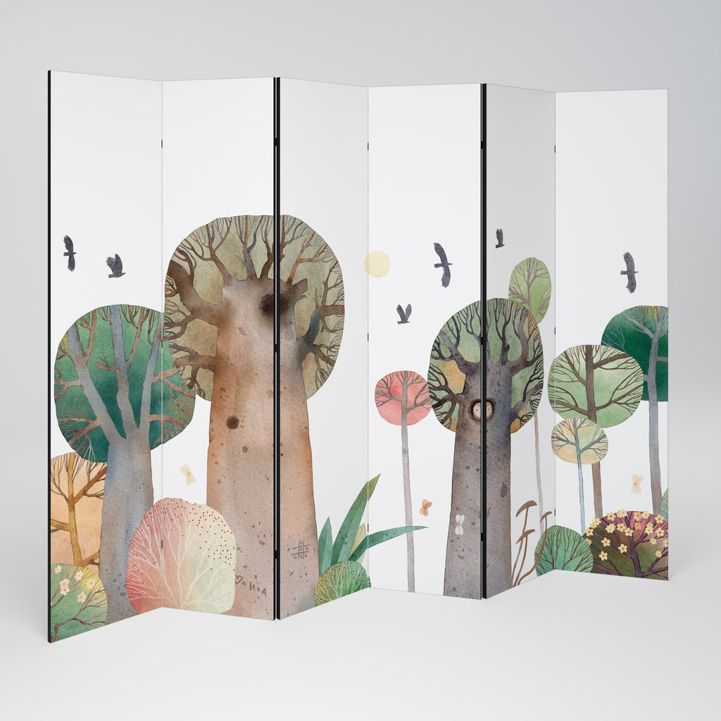 FLIGHT OVER Decorative 6-Panel Room Divider
