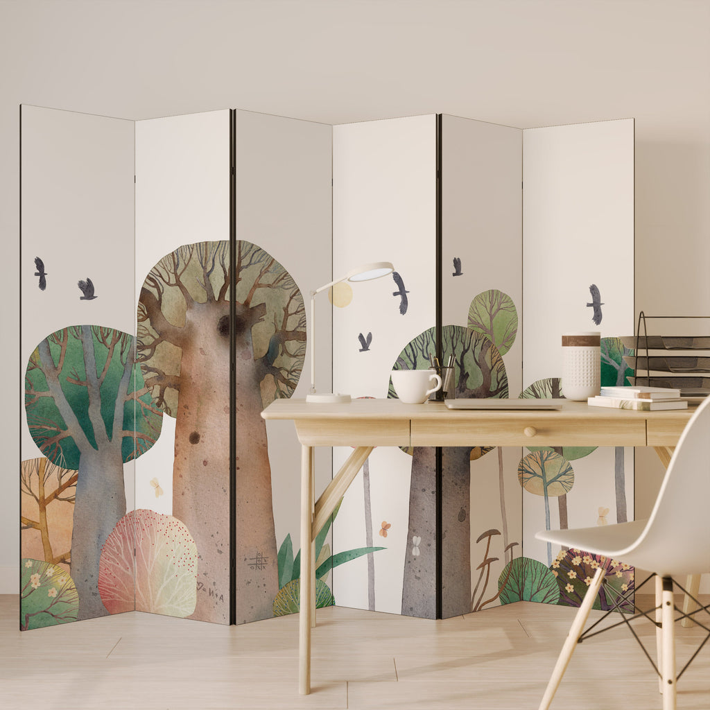 FLIGHT OVER Decorative 6-Panel Room Divider