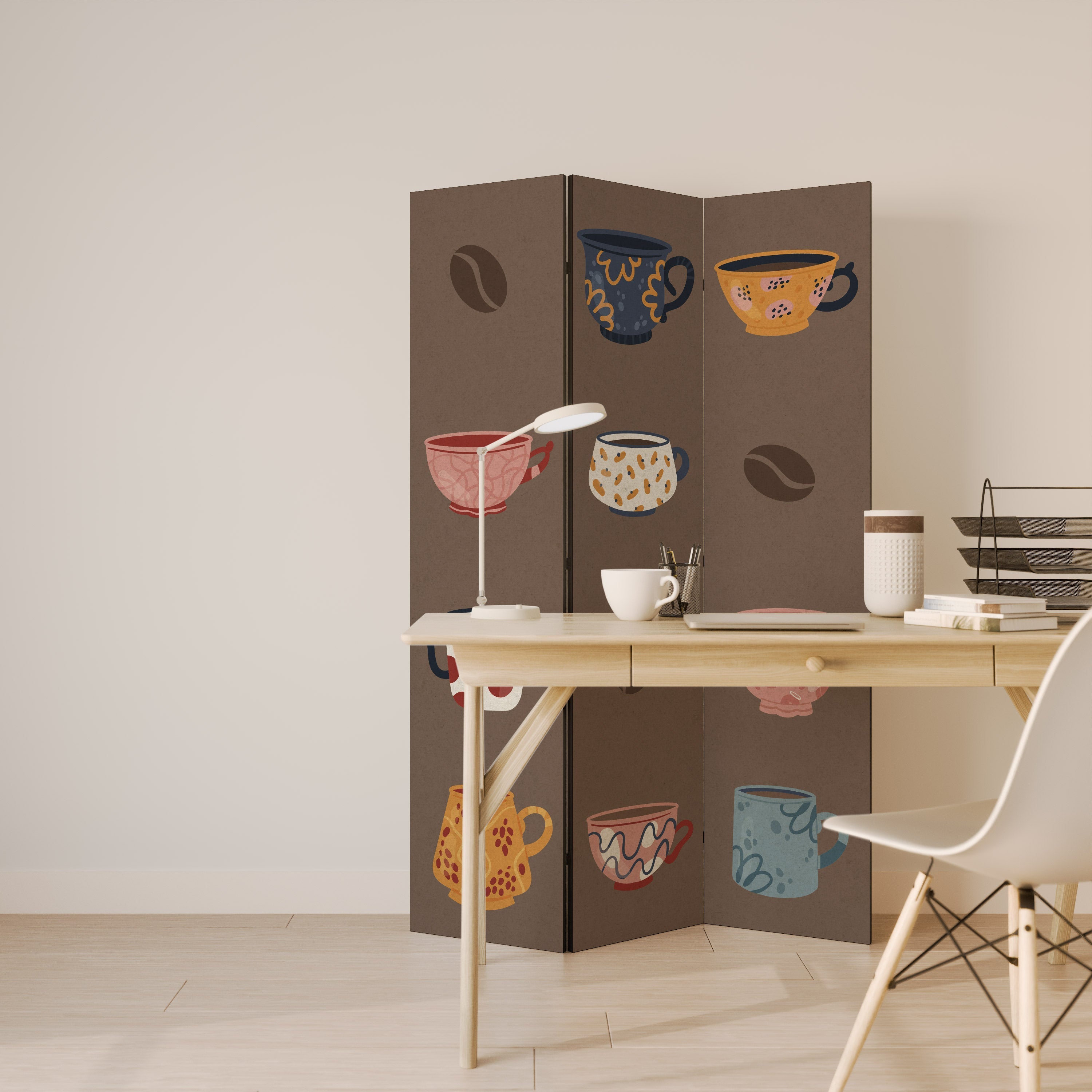 COFFEE BREAK Decorative 3-Panel Room Divider