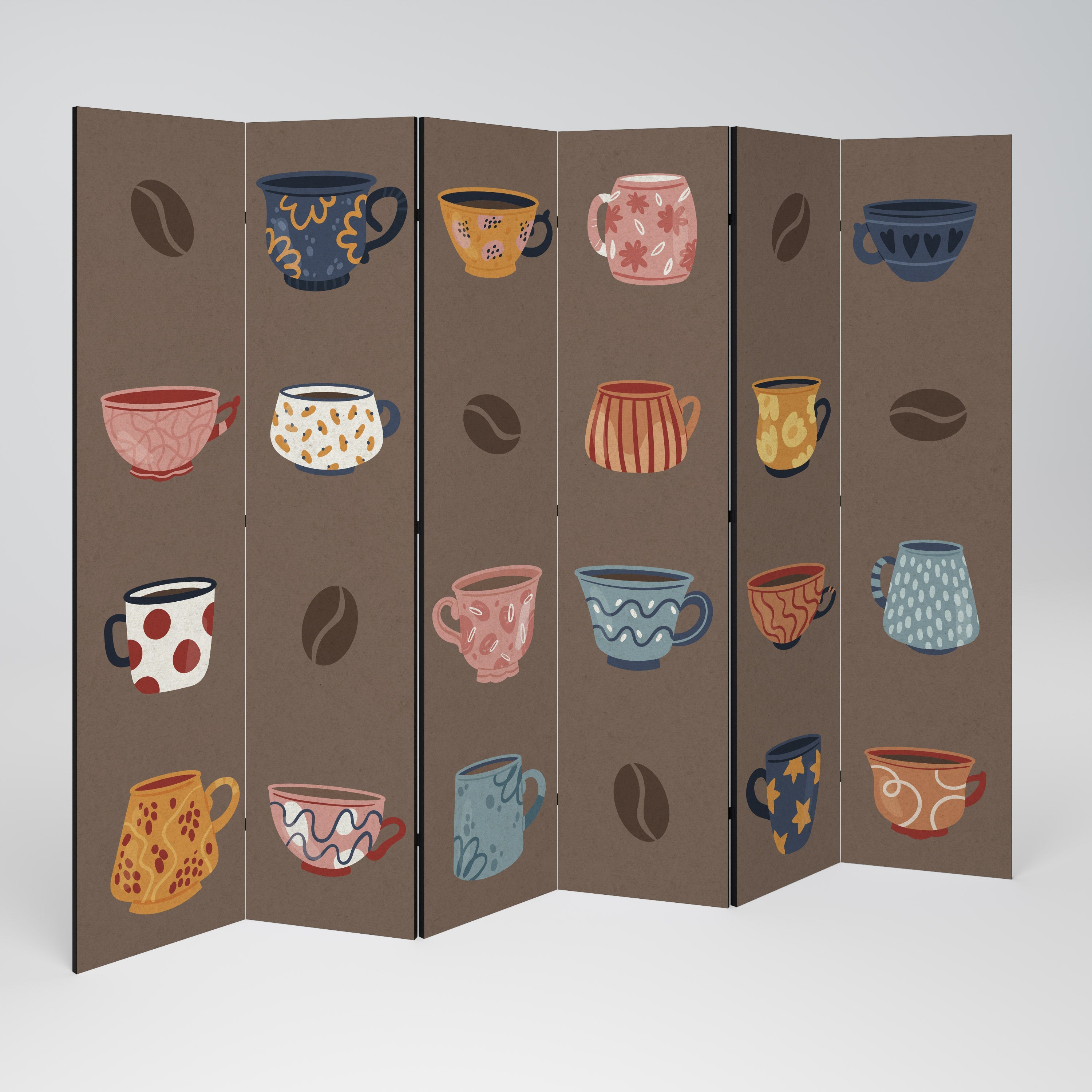 COFFEE BREAK Decorative 6-Panel Room Divider