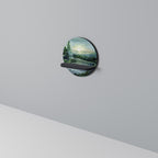 FOREST SUNSET Prateleira Redonda Decorativa em Acabamento Preto