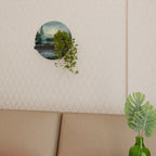 FOREST SUNSET Prateleira Redonda Decorativa em Acabamento Preto