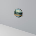 FOREST SUNSET Prateleira Redonda Decorativa em Efeito Carvalho