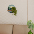 FOREST SUNSET Prateleira Redonda Decorativa em Efeito Carvalho