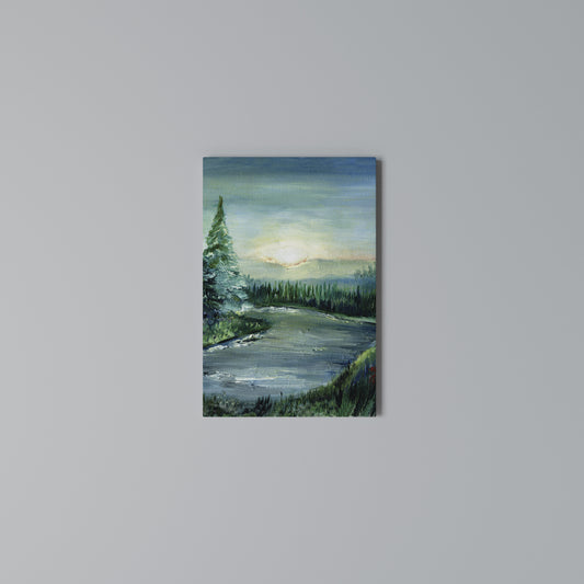 FOREST SUNSET Quadro em tela vertical