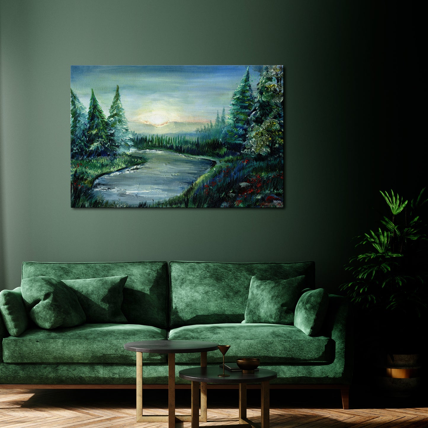 FOREST SUNSET Horizontal Canvas Print