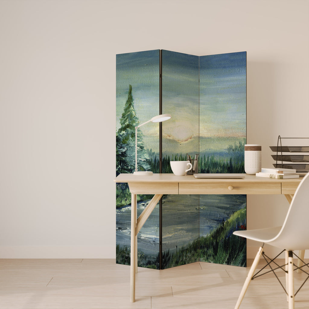 FOREST SUNSET Decorative 3-Panel Room Divider