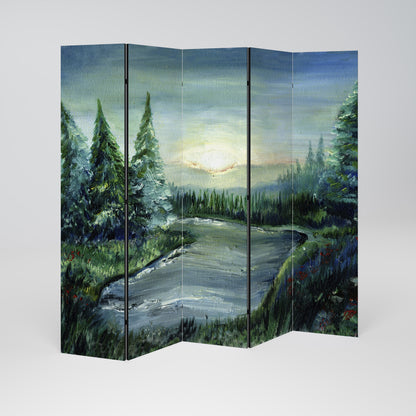 FOREST SUNSET Biombo de 5 Painéis