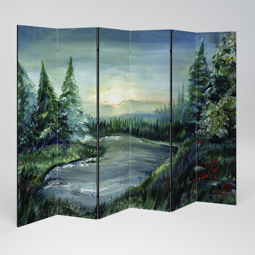 FOREST SUNSET Biombo de 6 Painéis