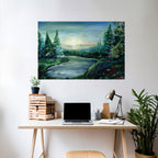 FOREST SUNSET Peel and Stick Horizontal Poster