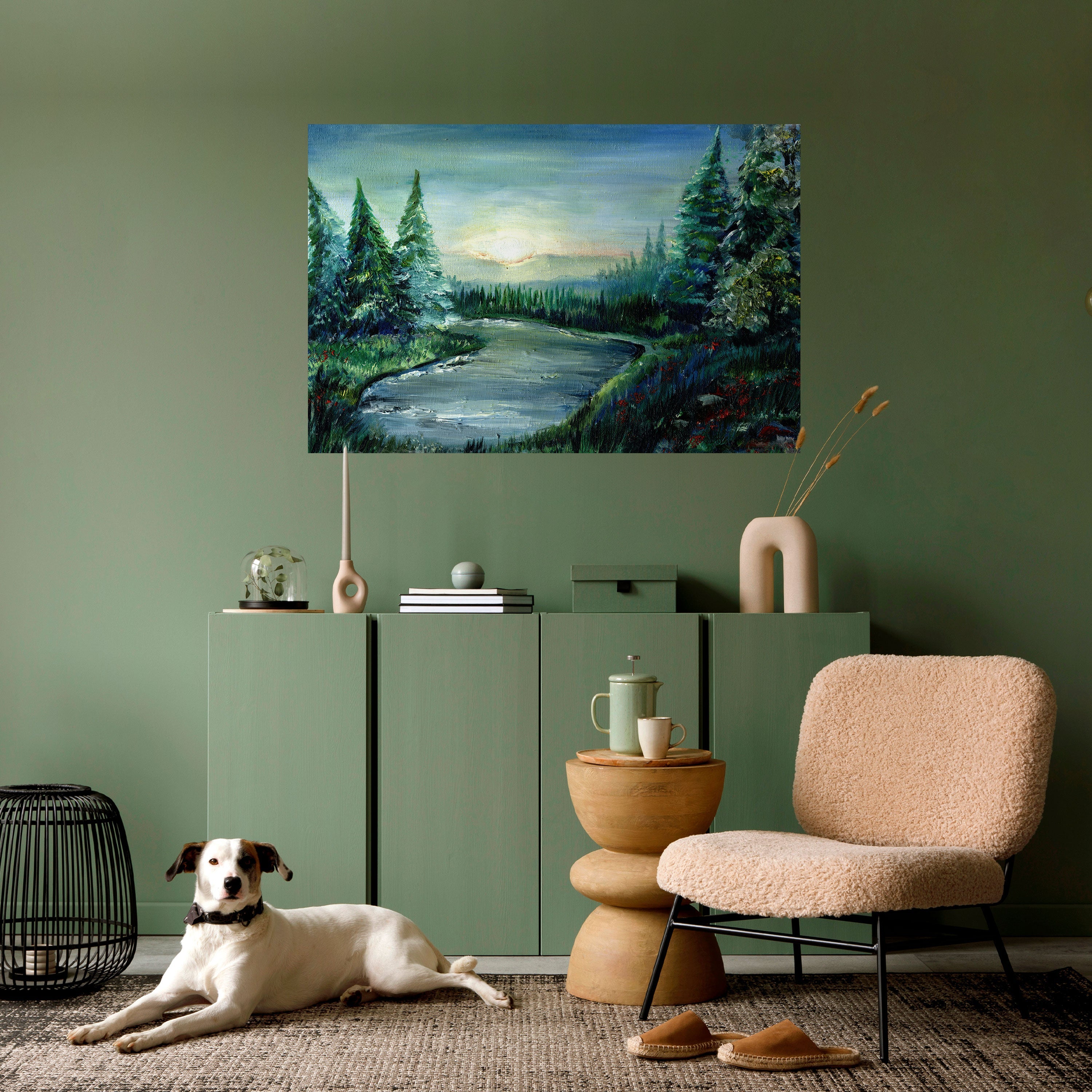 FOREST SUNSET Peel and Stick Horizontal Poster