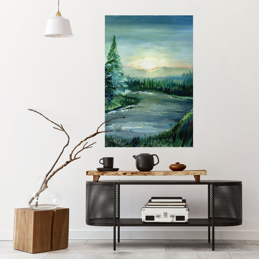 FOREST SUNSET Poster Vertical Autocolante