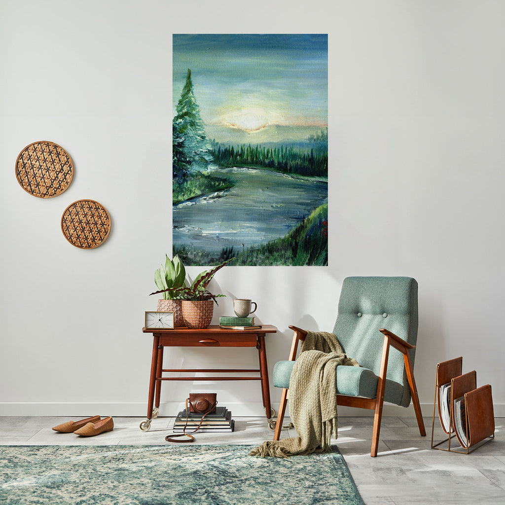 FOREST SUNSET Poster Vertical Autocolante