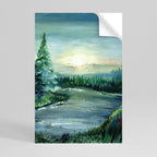 FOREST SUNSET Poster Vertical Autocolante