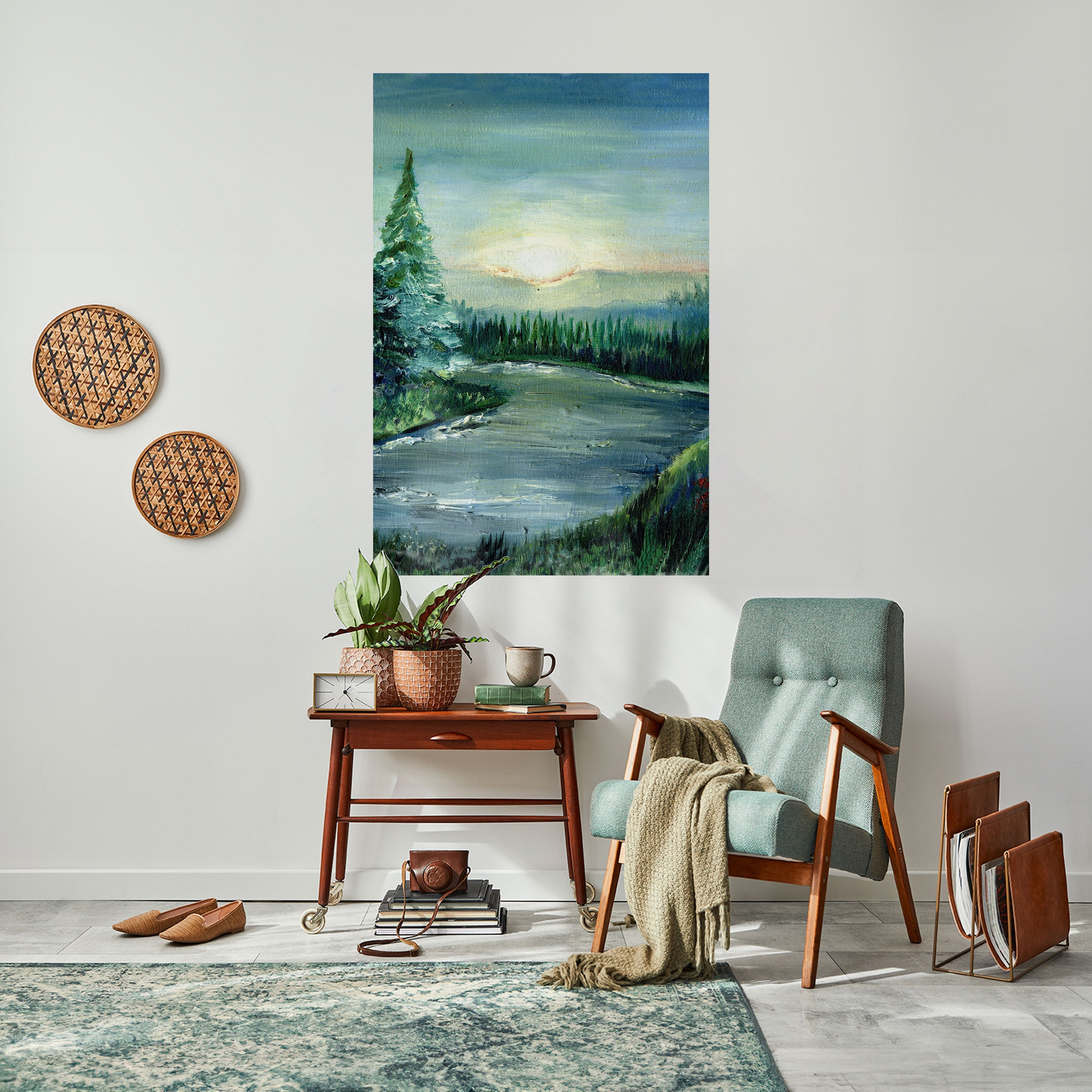 FOREST SUNSET Poster Vertical Autocolante