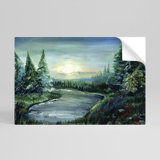 FOREST SUNSET Póster Autocolante Horizontal