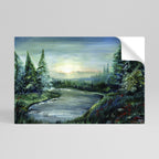 FOREST SUNSET Peel and Stick Horizontal Poster