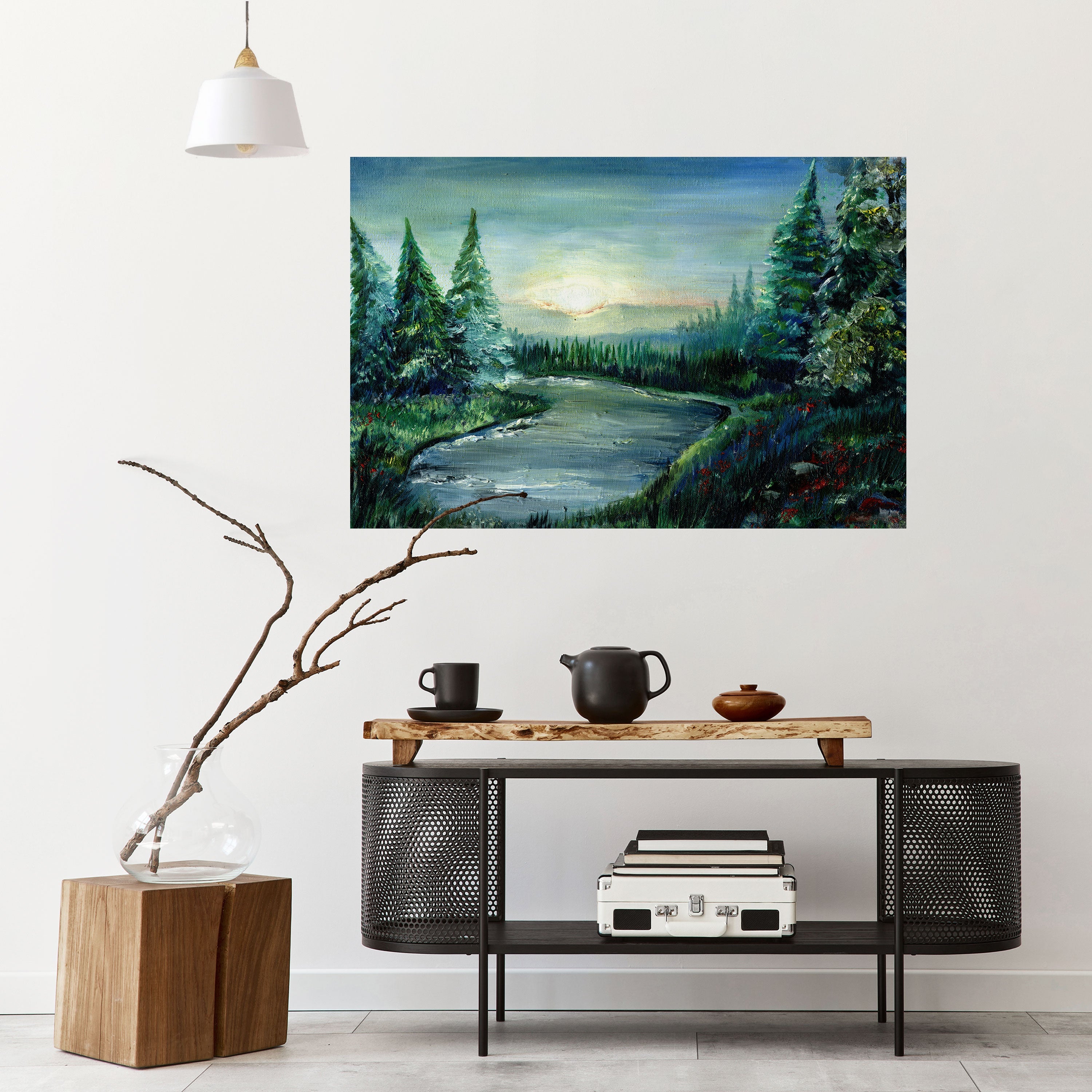 FOREST SUNSET Peel and Stick Horizontal Poster