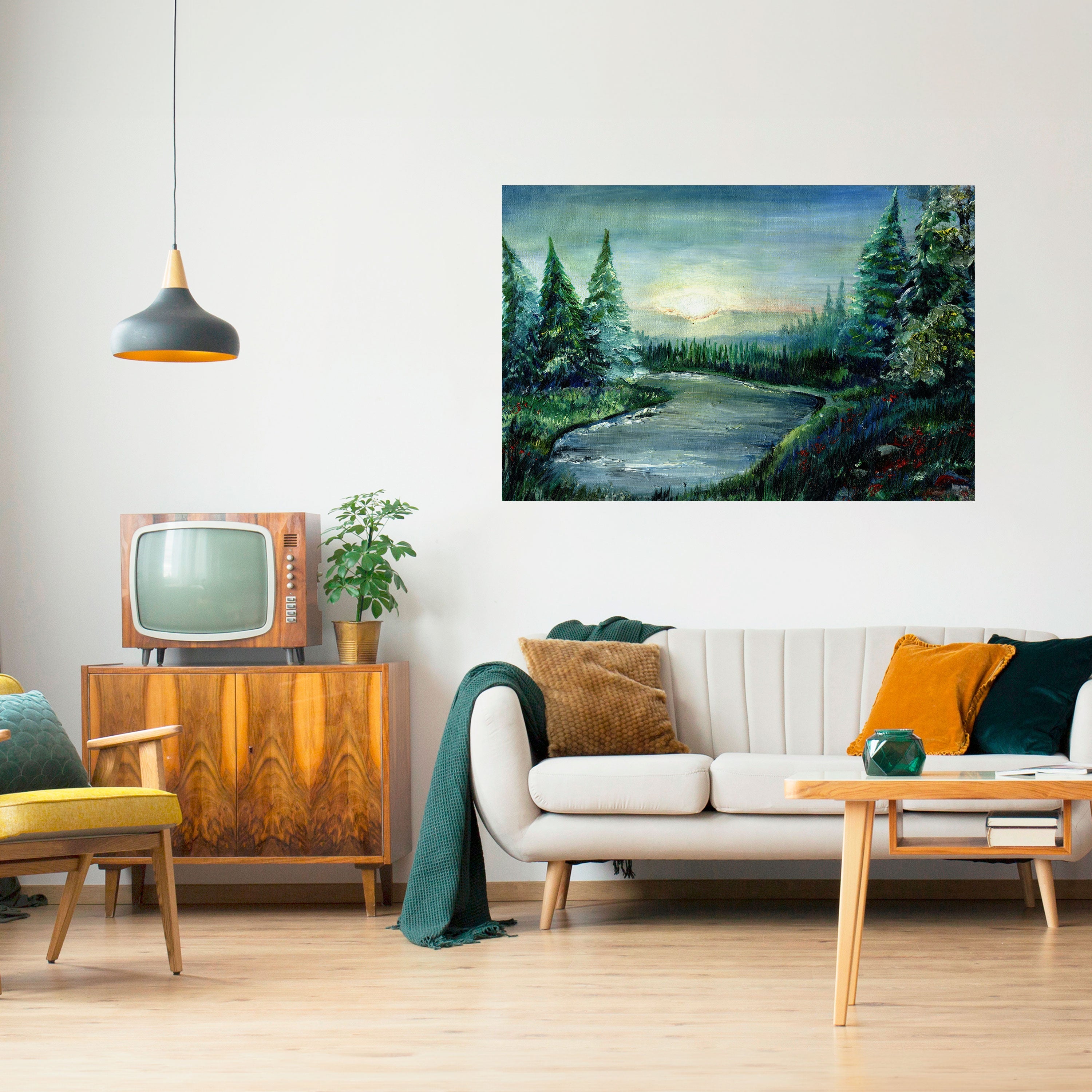 FOREST SUNSET Peel and Stick Horizontal Poster