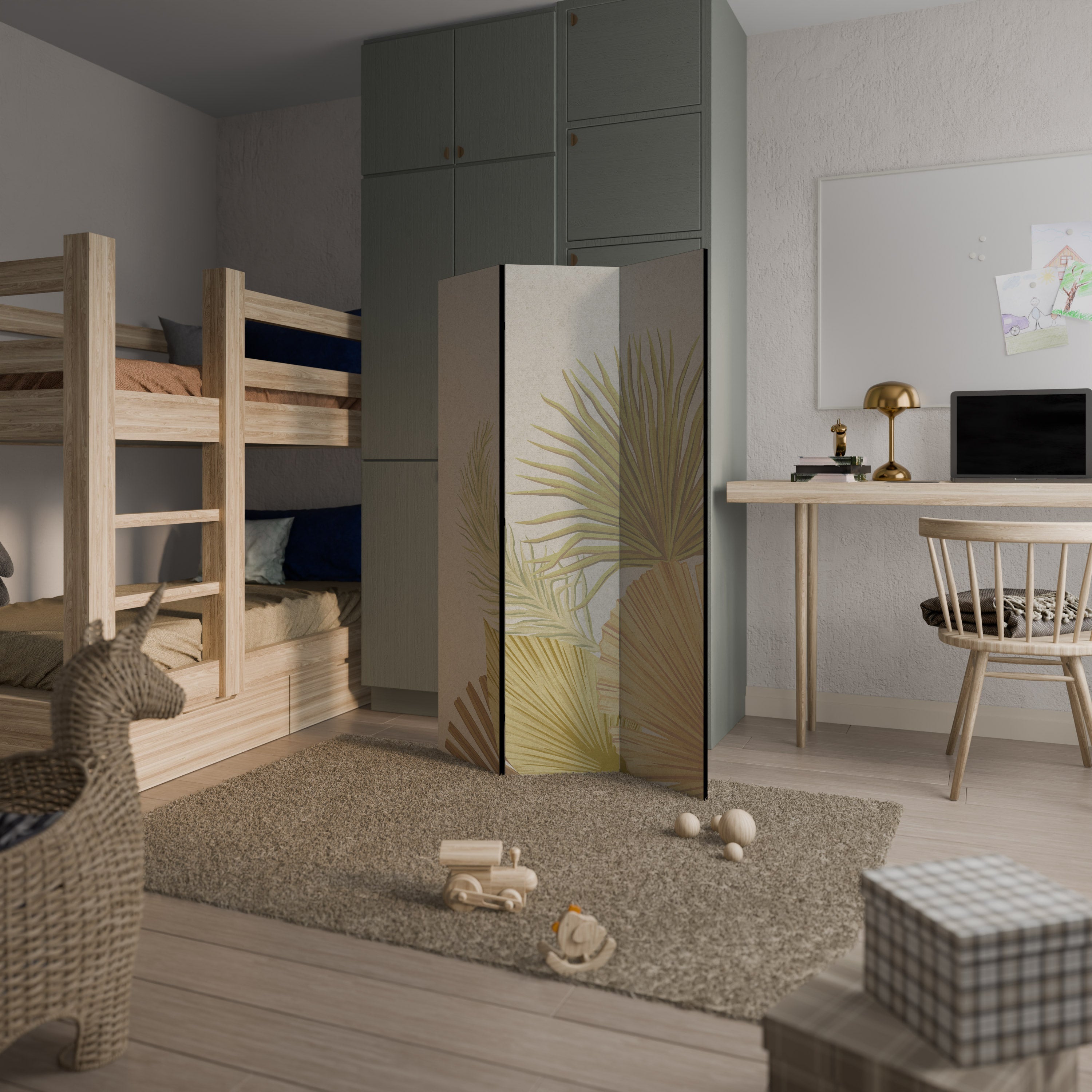 TROPICAL OUTBREAK Biombo Decorativo de 3 Painéis