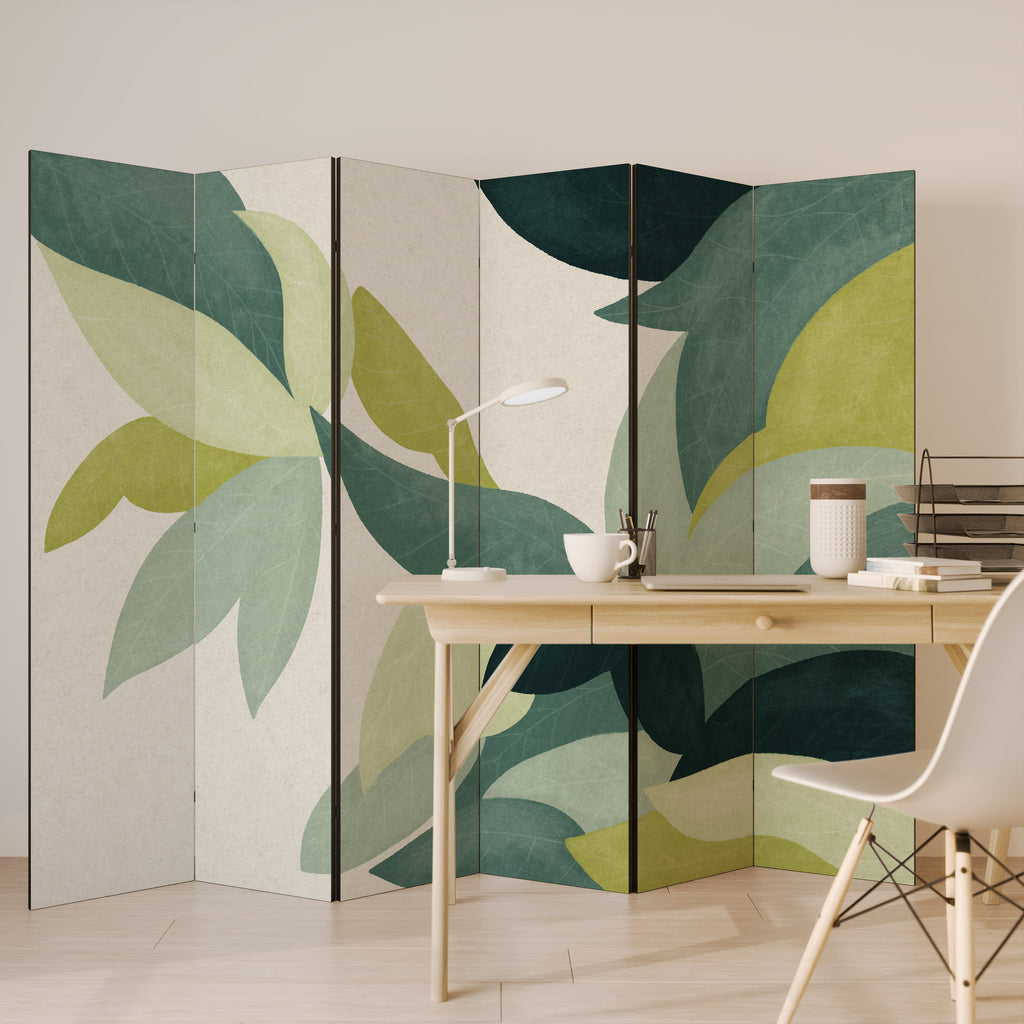 LEAFY VIBRATION 6-Panel Room Divider
