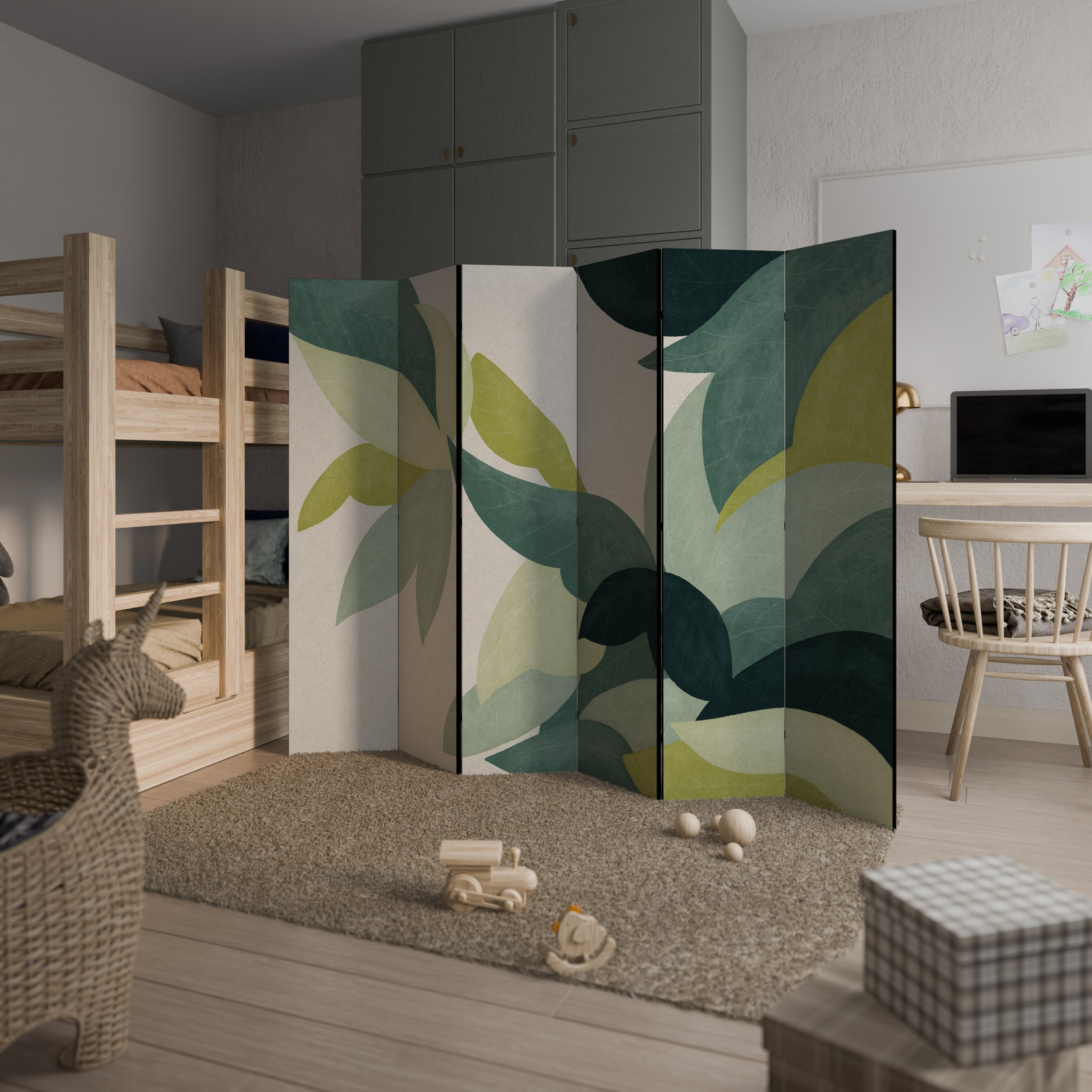 LEAFY VIBRATION Decorative 6-Panel Room Divider