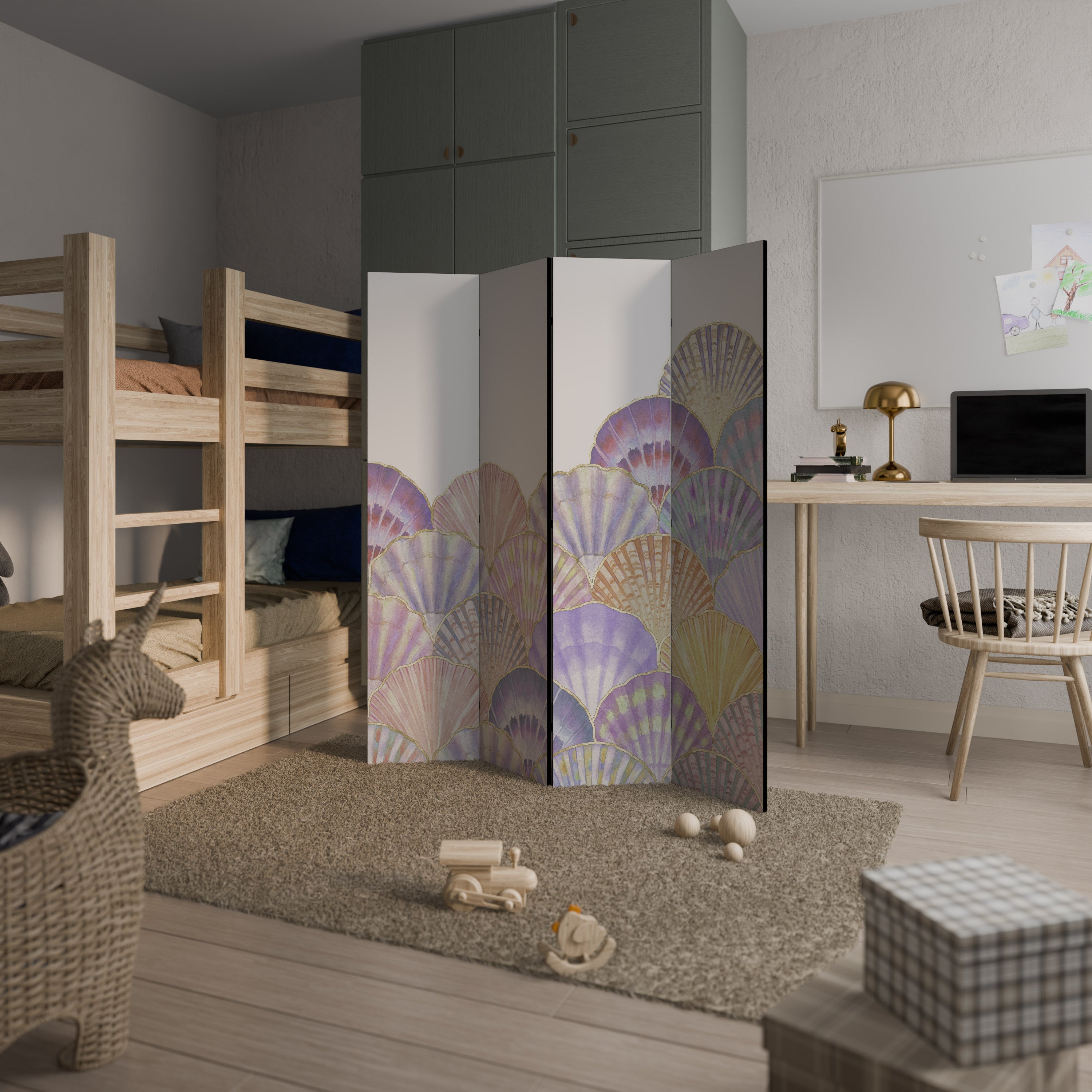 PASTEL OCEAN DREAMS 4-Panel Room Divider