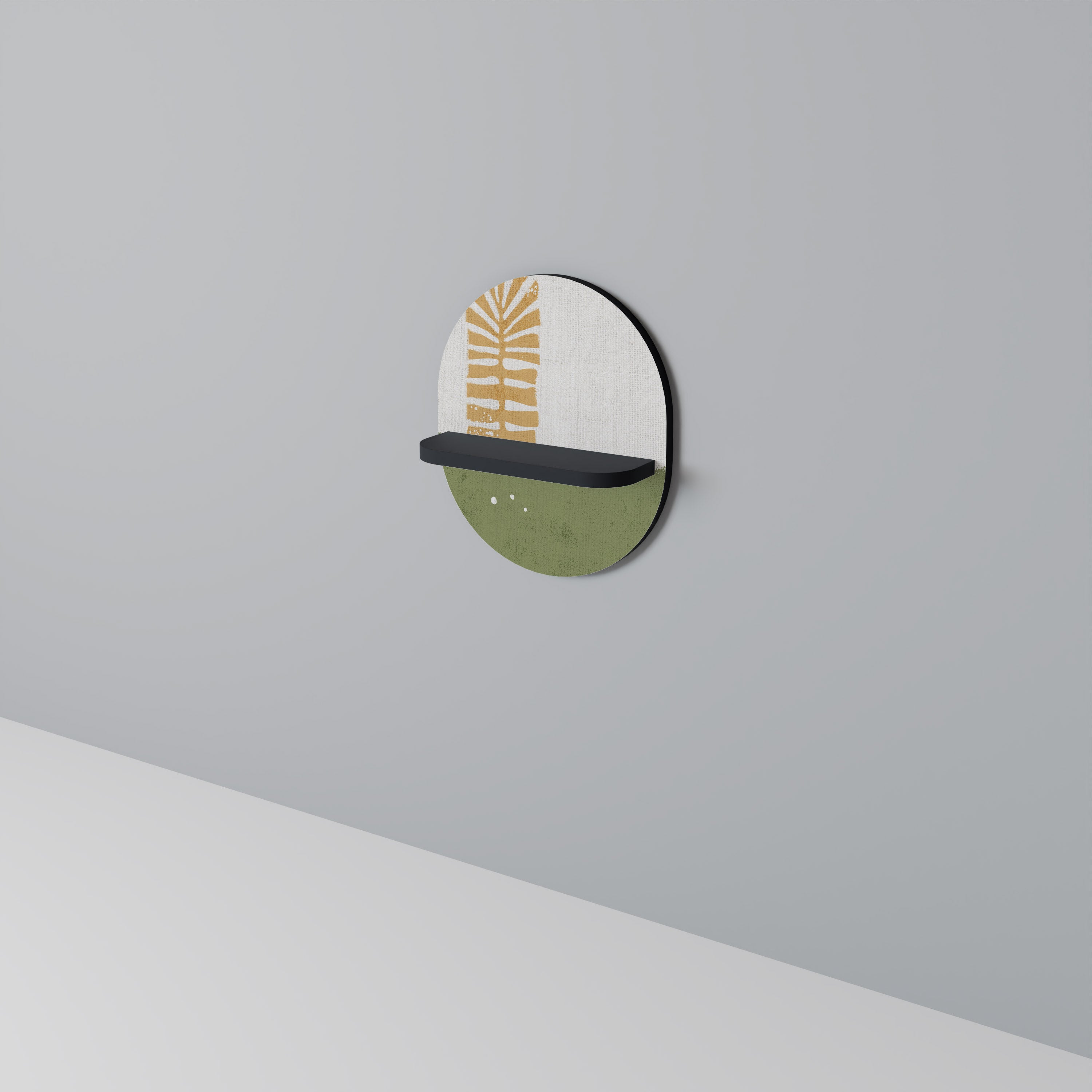 GREENERY WALK Prateleira Oval Decorativa em Acabamento Preto