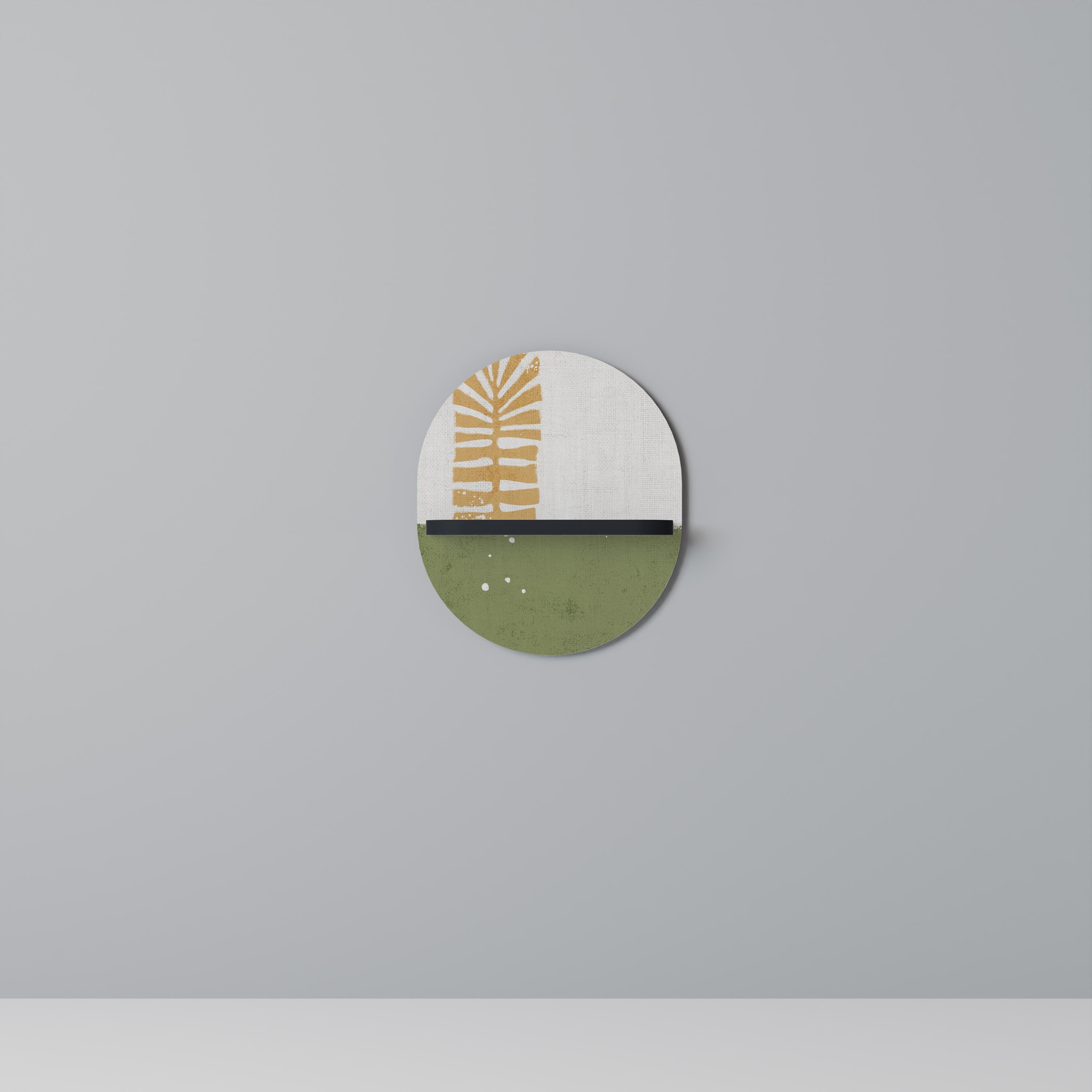 GREENERY WALK Prateleira Oval Decorativa em Acabamento Preto