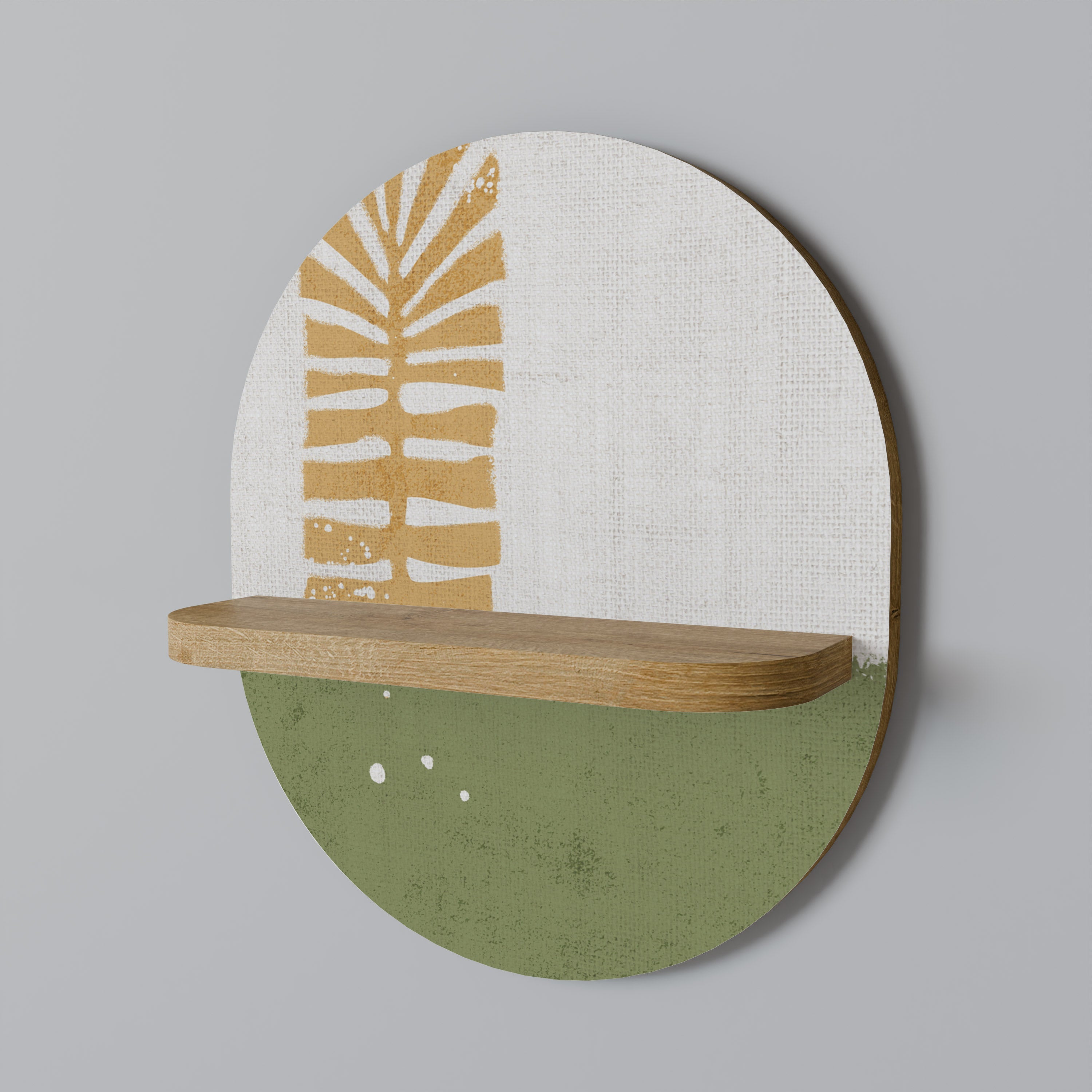 GREENERY WALK Prateleira Oval Decorativa em Efeito Carvalho