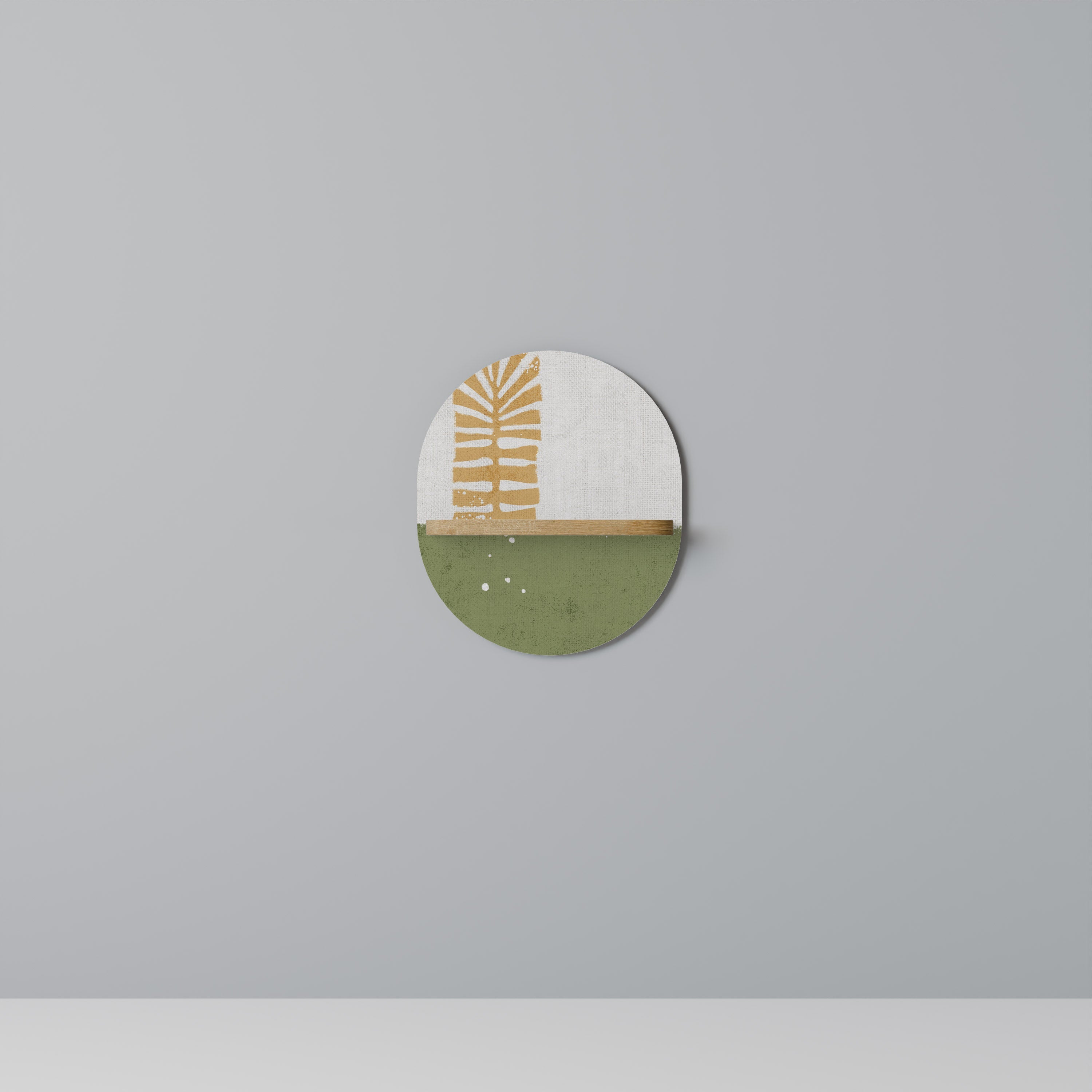 GREENERY WALK Prateleira Oval Decorativa em Efeito Carvalho