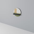 GREENERY WALK Round Art Shelf In Black Finish