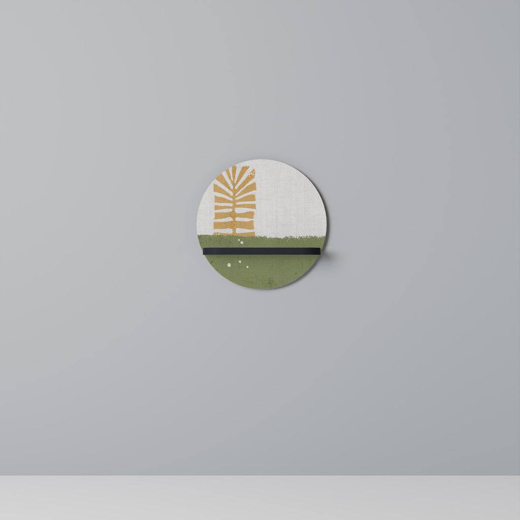 GREENERY WALK Round Art Shelf In Black Finish