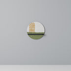 GREENERY WALK Round Art Shelf In Black Finish