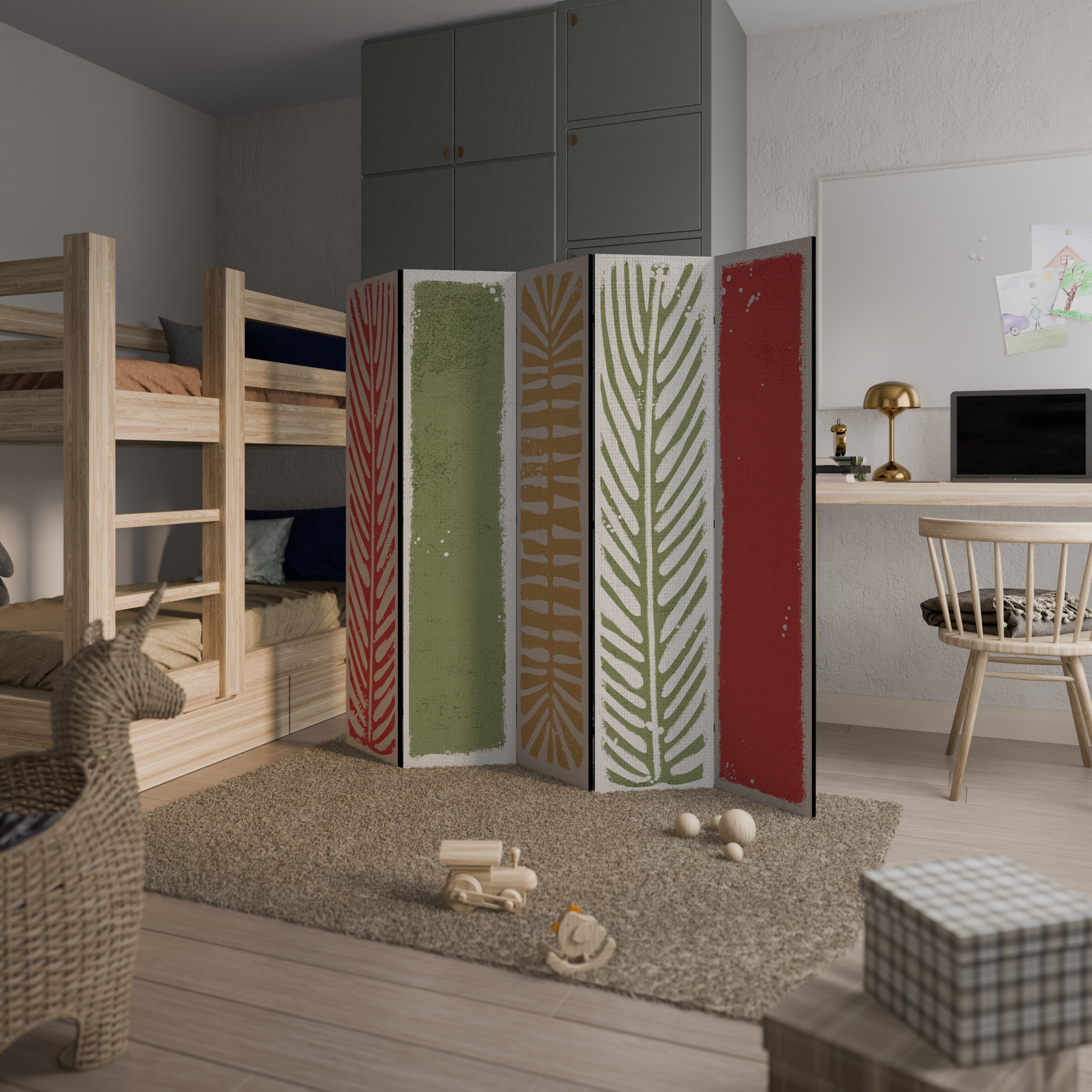 GREENERY WALK Biombo Decorativo de 5 Painéis