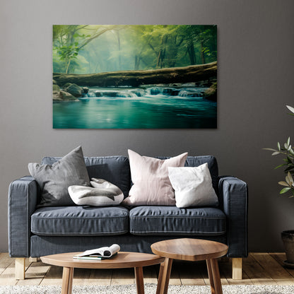 DREAMY WATERFALL GLIMMER Horizontal Canvas Print