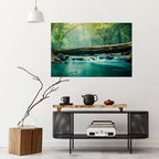 DREAMY WATERFALL GLIMMER Peel and Stick Horizontal Poster