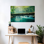 DREAMY WATERFALL GLIMMER Peel and Stick Horizontal Poster