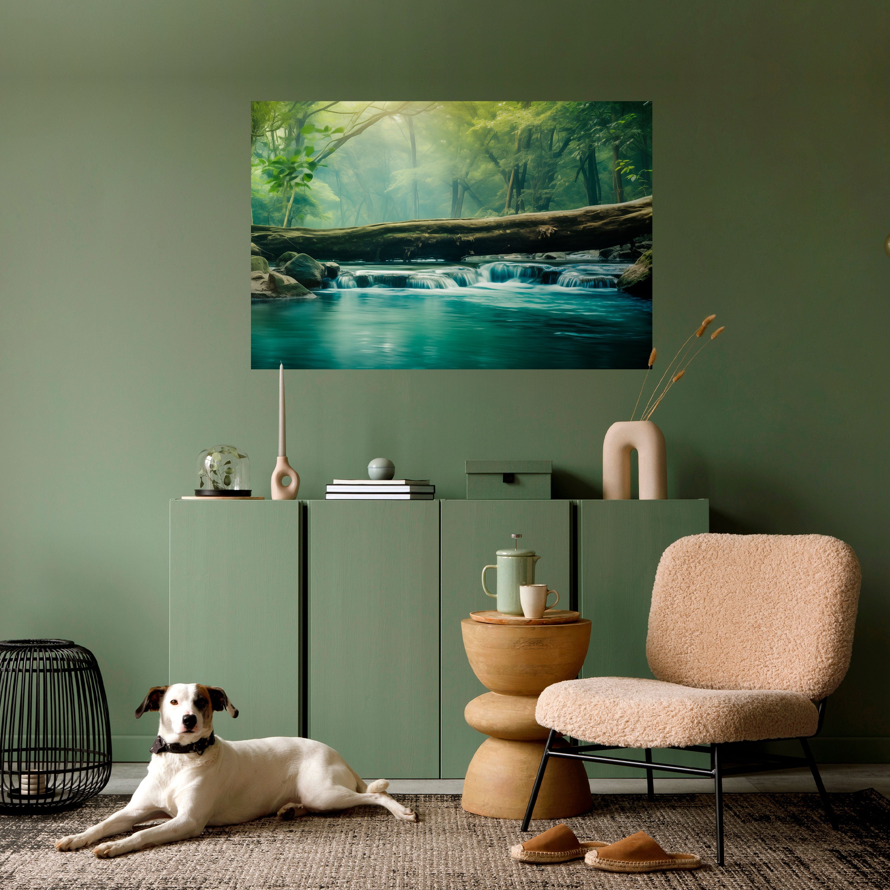 DREAMY WATERFALL GLIMMER Peel and Stick Horizontal Poster