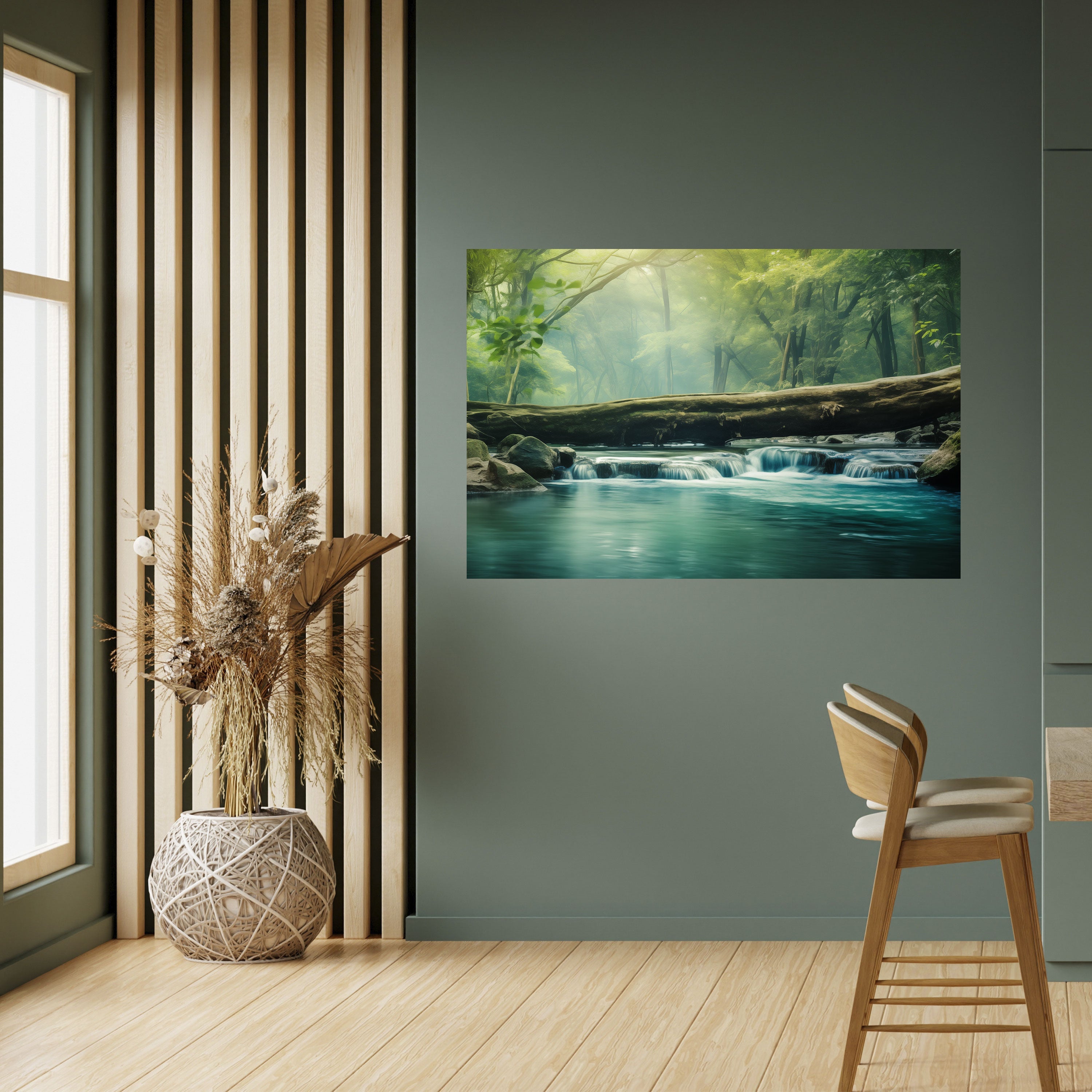 DREAMY WATERFALL GLIMMER Peel and Stick Horizontal Poster