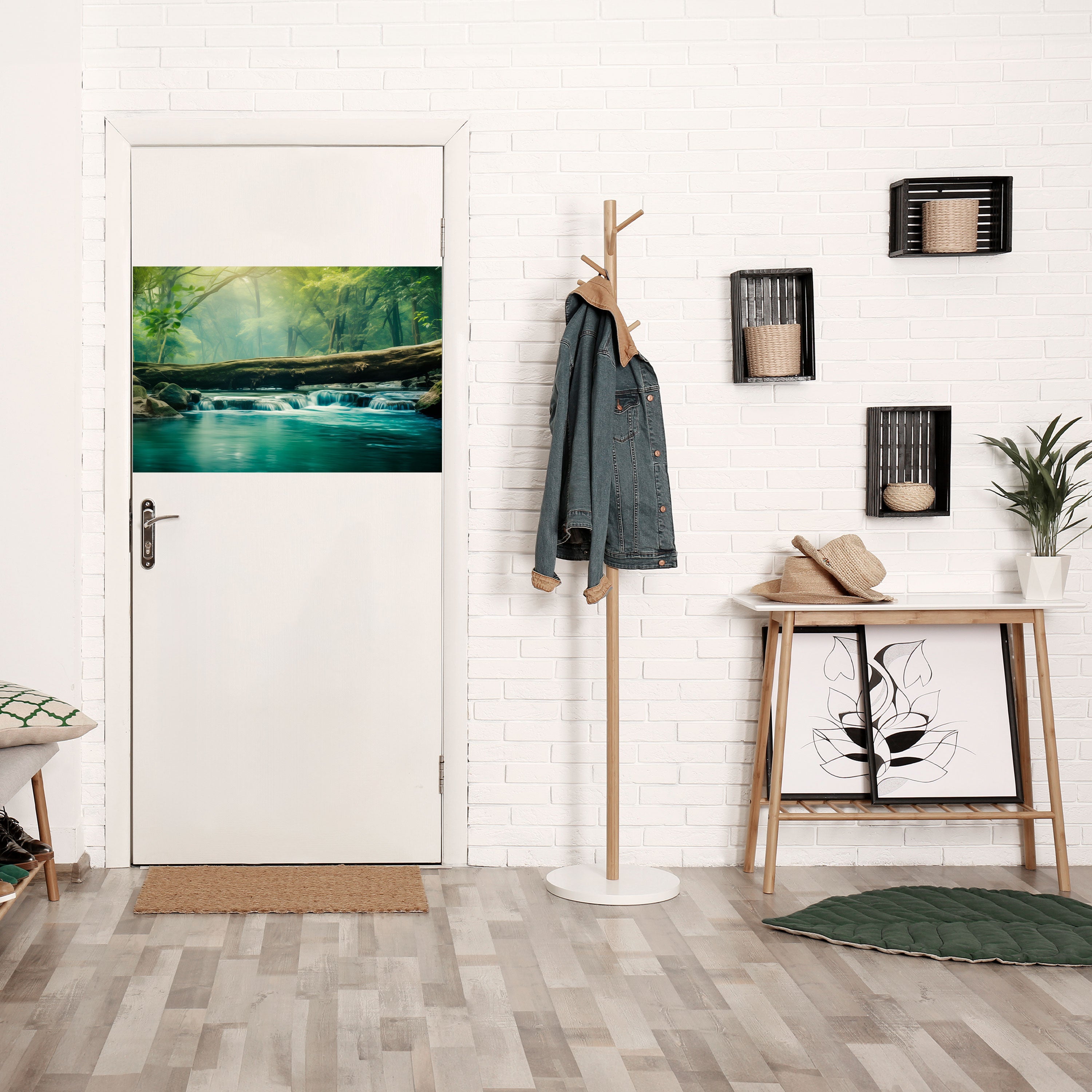 DREAMY WATERFALL GLIMMER Peel and Stick Horizontal Poster