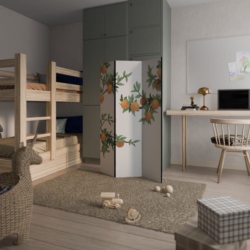 GORGEOUS ORANGE Biombo Decorativo de 3 Painéis