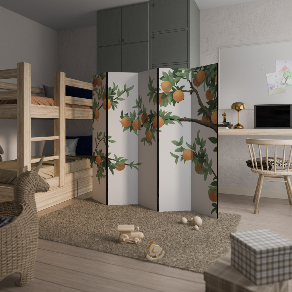 GORGEOUS ORANGE Biombo Decorativo de 5 Painéis