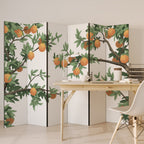 GORGEOUS ORANGE Decorative 6-Panel Room Divider