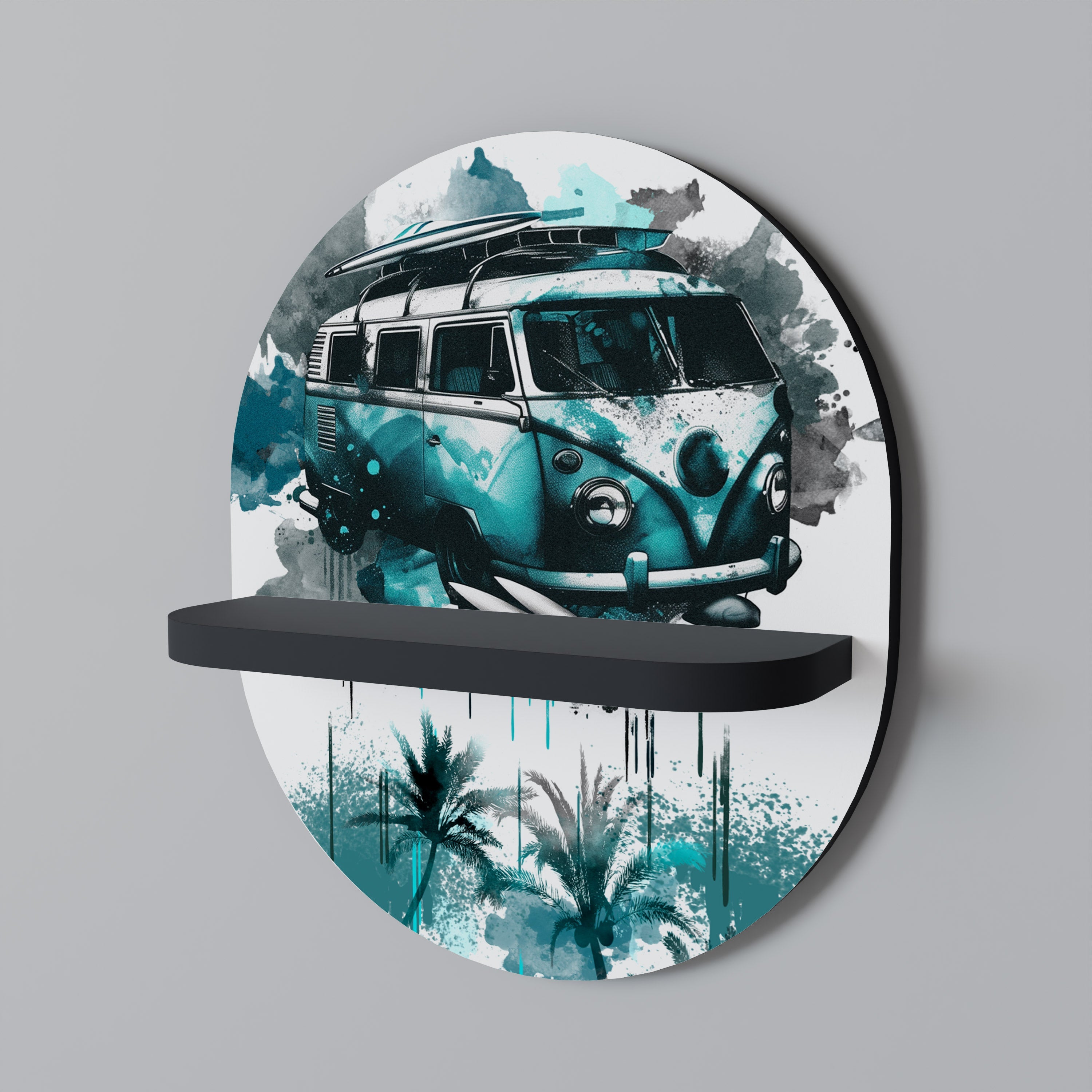 CARAVELLE LEGEND Prateleira Oval Decorativa em Acabamento Preto